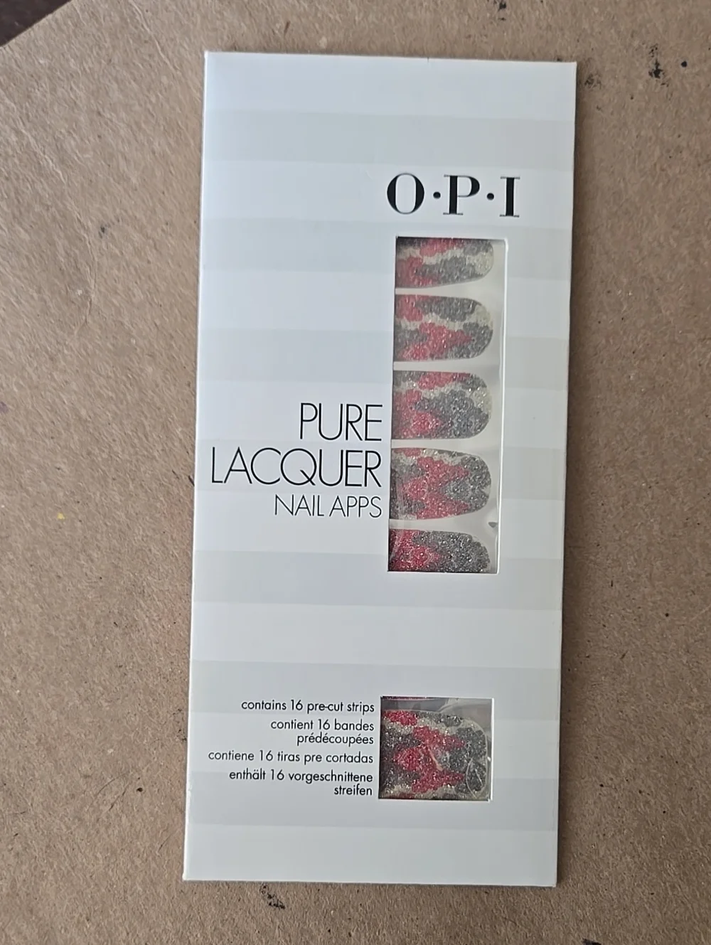 OPI Pure Lacquer Nail Apps Pink Silver Lace AP114 16 Count Wrap